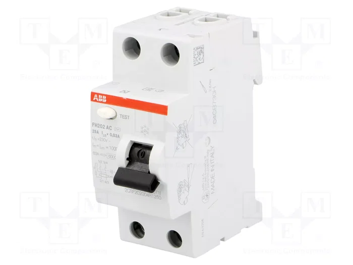 ABB FH202AC-25/0.03 Interruptor Diferencial 25A 30mA 2 Polos ABB FH202AC-25/0.03 Interruptor Diferencial 25A 30mA 2 Polos