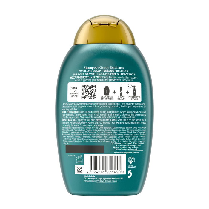 Ogx ProGrowth + Peptide Clarifying Shampoo 385 ml