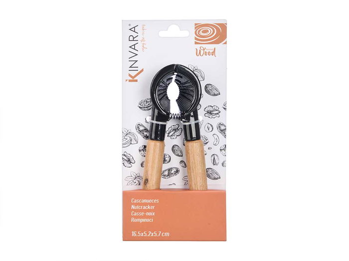 Kinvara Cascanueces Madera y Metal Natural/Negro 17x5.7x9 cm (Set de 12)