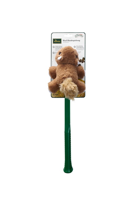 Hunter Flingerz Juguete para Perros Ardilla Peluda con Lanzador de Nylon Balístico Resistente, Lavable Hunter Flingerz Juguete para Perros Ardilla Peluda con Lanzador de Nylon Balístico Resistente, Lavable