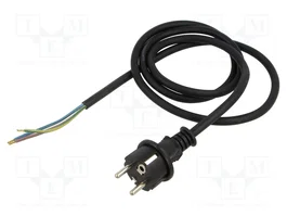 JONEX Cable de alimentación H05RR-F 3x1,5mm2 1,5m Negro