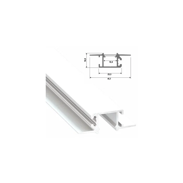 Perfíl Aluminio Tipo MONO 2,02M Lacado Blanco