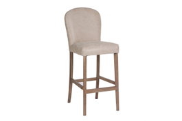 DKD Home Decor Taburete de Fresno y Piel Blanco con Asa