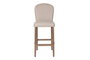 DKD Home Decor Taburete de Fresno y Piel Blanco con Asa