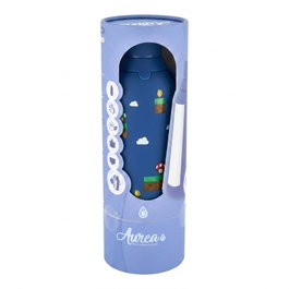 AUREA Botella térmica con interior cerámico y 2 tapones 500ml azul marino Boss