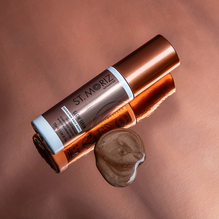 St. Moriz GLOW SERUM Gotas Bronceadoras Faciales 25 ml - Serum Hidratante con Ácido Hialurónico para Piel Bronceada y Brillante - Efecto Glow Instantáneo