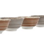 DKD Home Decor Set de 4 Cuencos de Porcelana Flores Beige