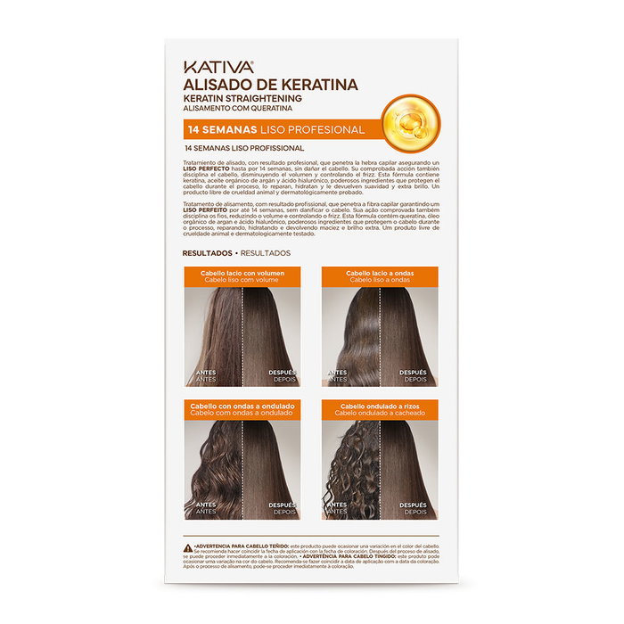 Kativa Kit Alisado Profesional con Keratina Vegetal 50 ml + 150 ml + 30 ml Kativa Kit Alisado Profesional con Keratina Vegetal 50 ml + 150 ml + 30 ml