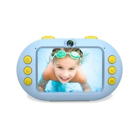 AgfaPhoto ARKCWBL Cámara Digital Deportiva para Niños 16MP, Sumergible 10m, Video HD, Pantalla 2.4", Dual Cam, con Micro SD 8GB, Azul