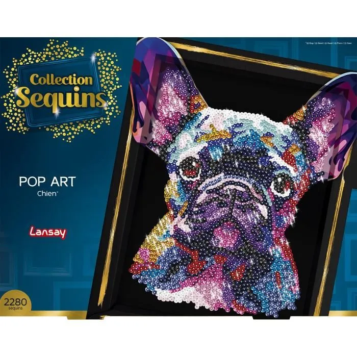 Lansay Kit de Ocio Creativo Colección Lentejuelas Perro Pop Art a partir de 14 años LAN3181860203613 Lansay Kit de Ocio Creativo Colección Lentejuelas Perro Pop Art a partir de 14 años LAN3181860203613