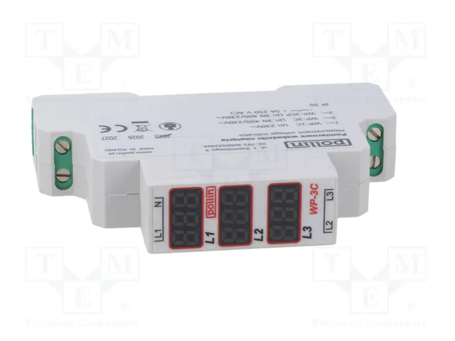 POLLIN WP-3C Relé de monitorización de tensión trifásico POLLIN WP-3C Relé de monitorización de tensión trifásico