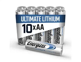 Energizer Pilas Ultimate Lithium AA Blister de 10 Unidades - Pilas de Litio de Larga Duración, Resistente a Temperaturas Extremas