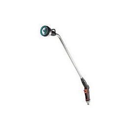 Gardena 18336-20 Lanza de Riego Pulverizadora para Jardín, 3 Patrones de Rociado, Control de Flujo Ajustable, Boquilla Ajustable, Mango Ergonómico, Negro/Cian/Acero Inoxidable