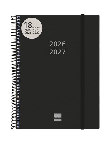 Finocam Agenda de Espiral 18 Meses 2026-2027 Negro Finocam Agenda de Espiral 18 Meses 2026-2027 Negro