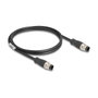 DeLOCK Cable M12 D-coded 4 Pin Macho a Macho 1 m Negro