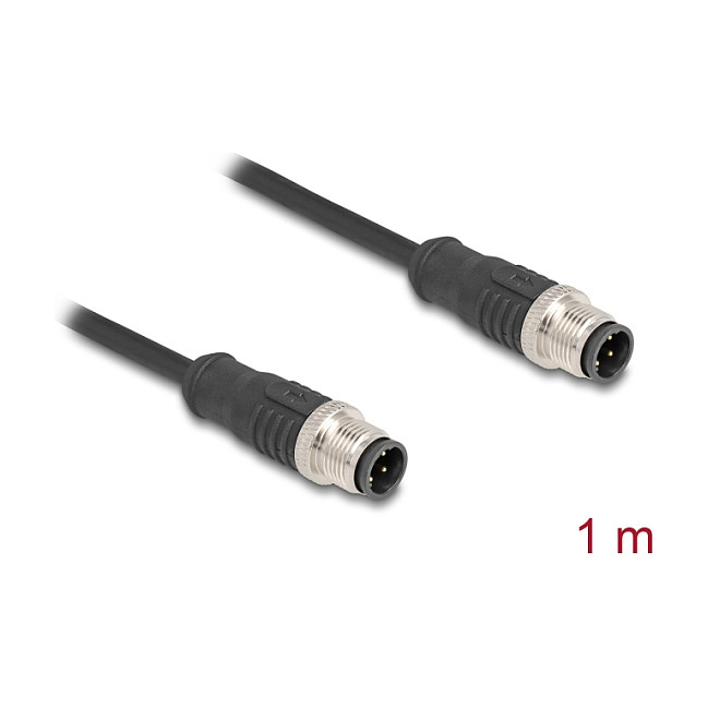 DeLOCK Cable M12 D-coded 4 Pin Macho a Macho 1 m Negro DeLOCK Cable M12 D-coded 4 Pin Macho a Macho 1 m Negro