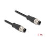 DeLOCK Cable M12 D-coded 4 Pin Macho a Macho 1 m Negro