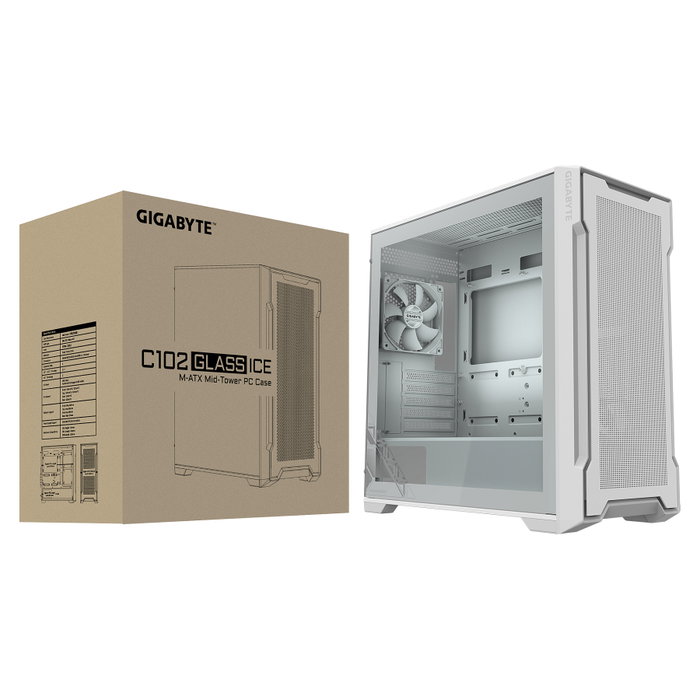 GIGABYTE C102 GLASS Blanco