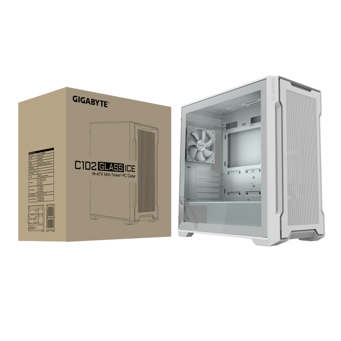 GIGABYTE C102 GLASS Midi Tower PC Blanco con Vidrio Templado para Gaming