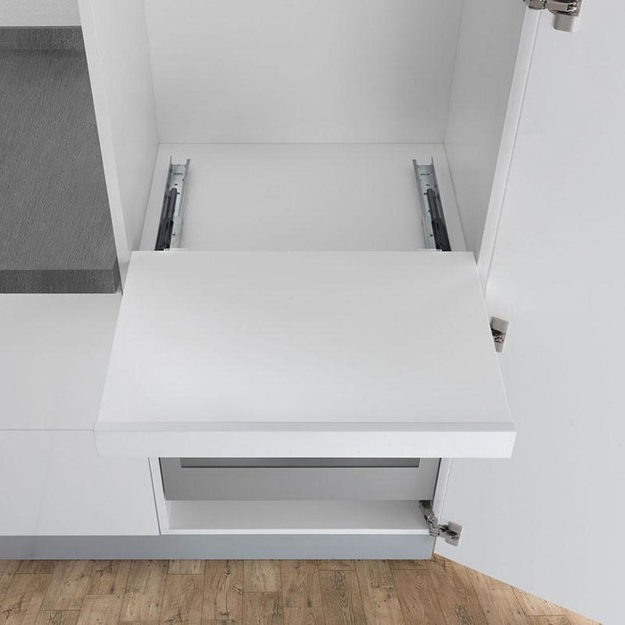 SALICE Guía Shelf para Estantes Extraíbles Extracción Total Push Sin Tiradores Cierre Amortiguado Smove 500mm Zincado