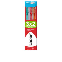 Lacer Cepillo Dental Cabezal Pequeño Cerdas Medianas Pack 3 Unidades Tynex Puntas Redondeadas