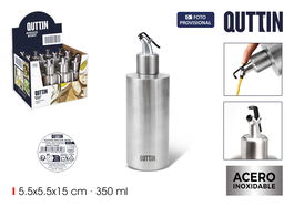 Inde Aceitera Inox 350 ml con Tapón Quttin para Cocina, 5.5 x 5.5 x 15 cm (12 Unidades)