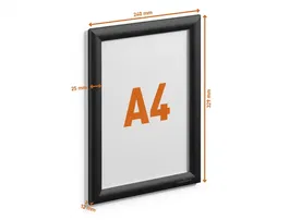 Durable Marco Porta Anuncios DIN A4 Aluminio Negro para Pared o Adhesivo
