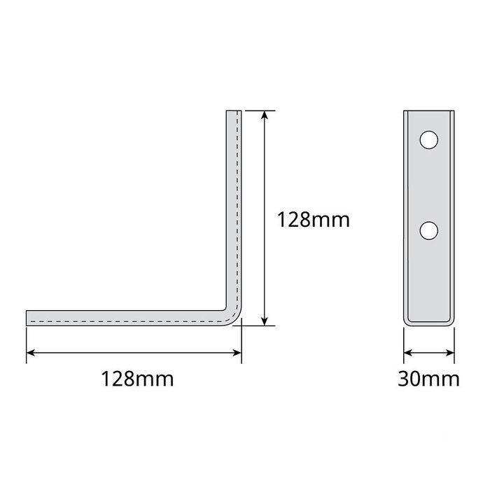Televes Soporte en Escuadra 128mm Zinc+RPR para Mástil en Pared de Acero Galvanizado