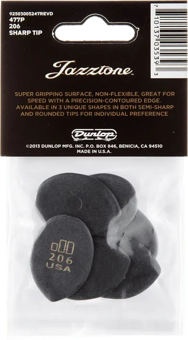 DUNLOP 473 Púas Jazztone Shart Tip - Medium (Pack 6)
