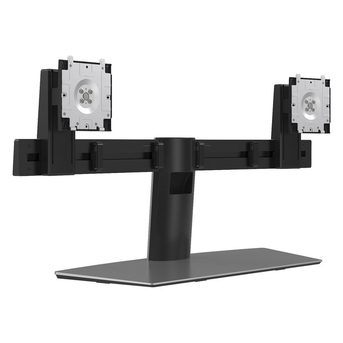 DELL Soporte para Dos Monitores MDS19 - Soporte Dual Ajustable en Altura para Monitores de 19" a 27" (6kg, VESA 100x100), Aluminio y Negro