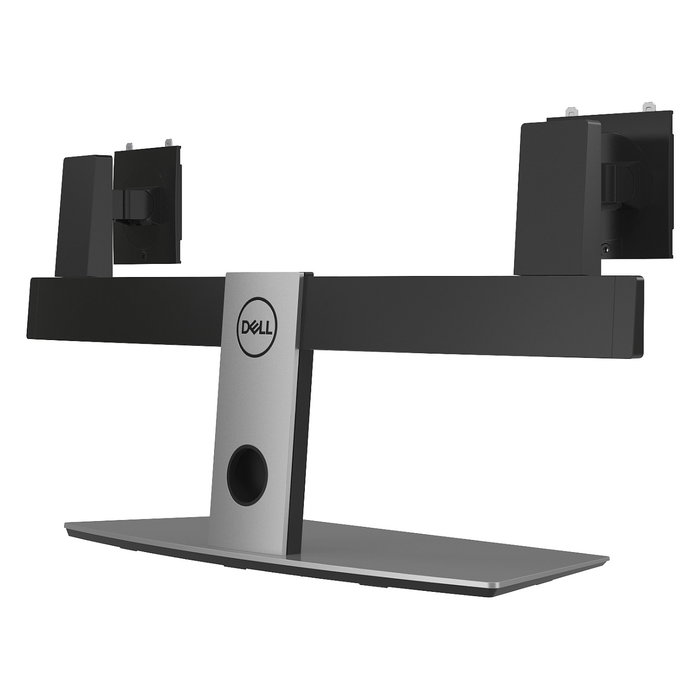 DELL Soporte para Dos Monitores MDS19 - Soporte Dual Ajustable en Altura para Monitores de 19" a 27" (6kg, VESA 100x100), Aluminio y Negro