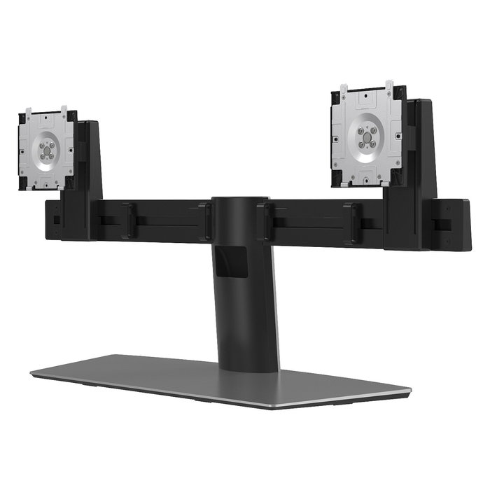 DELL Soporte para Dos Monitores MDS19 - Soporte Dual Ajustable en Altura para Monitores de 19" a 27" (6kg, VESA 100x100), Aluminio y Negro