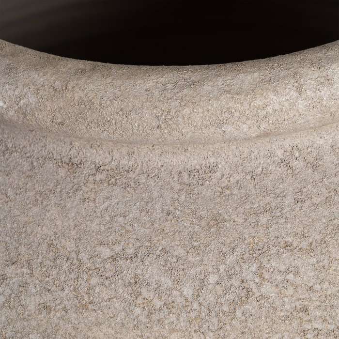 Macetero Crema Cerámica Decoración 36 X 36 X 50 cm