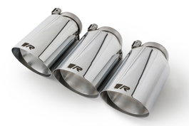 Remus Set de 3 Colas de 102mm Corte Recto y Angulado Cromo