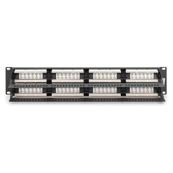 DIGITUS Patchpanel 2HE 48-Port Cat6 RJ-45 Montaje en Bastidor Negro DIGITUS Patchpanel 2HE 48-Port Cat6 RJ-45 Montaje en Bastidor Negro
