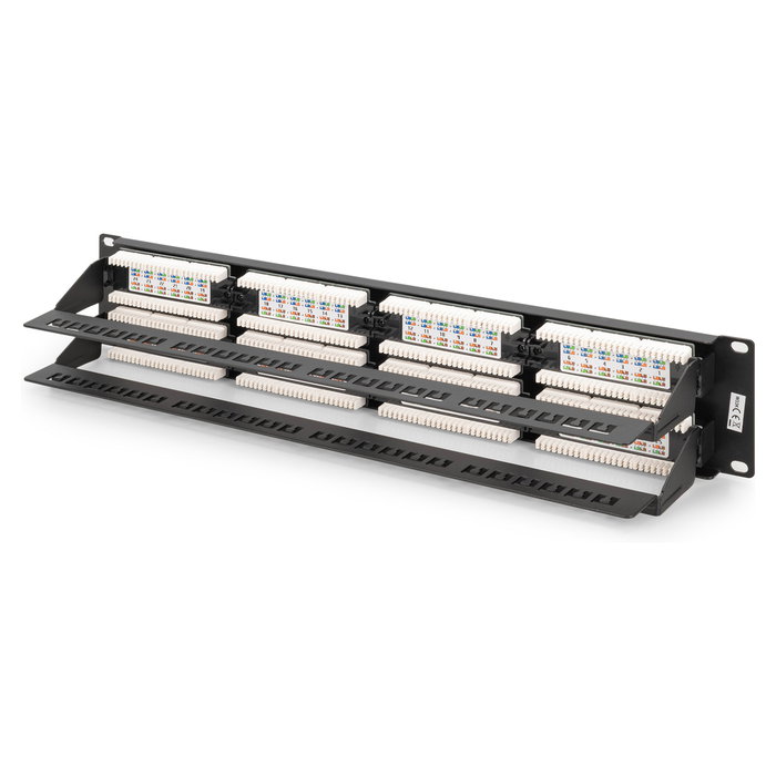 DIGITUS Patchpanel 2HE 48-Port Cat6 RJ-45 Montaje en Bastidor Negro DIGITUS Patchpanel 2HE 48-Port Cat6 RJ-45 Montaje en Bastidor Negro