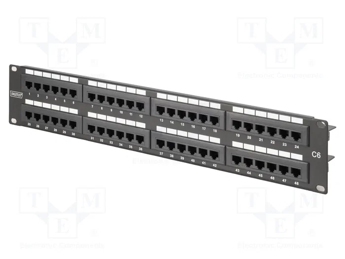 Digitus Patch Panel Cat6 48 Puertos 2U Negro