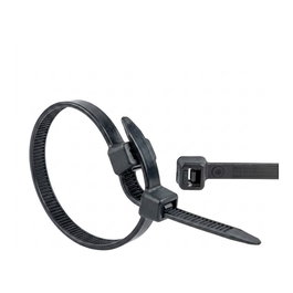WKK Brida reutilizable de plástico negro 370x7,6 mm