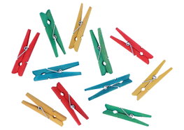 Innspiro Pinzas de madera pequeñas mix colores 48x7mm, 48 unidades