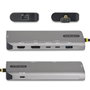 StarTech.com Adaptador multipuertos USB4 para 2 pantallas, 140W PD, Gris