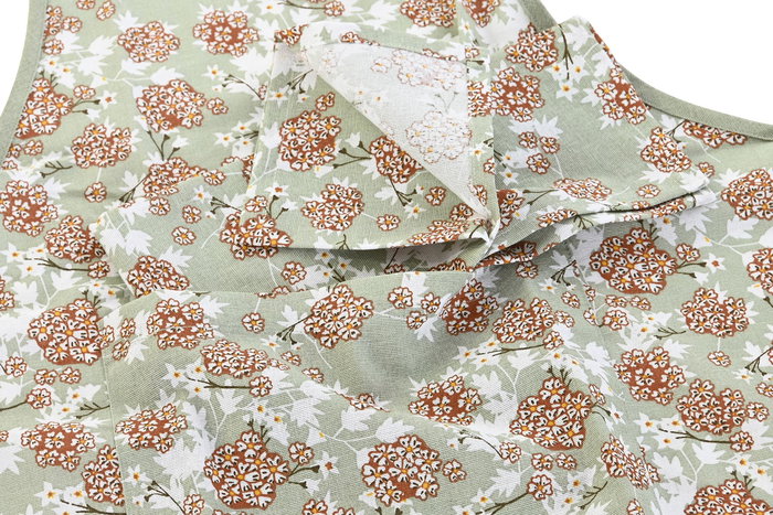 DKD Home Decor Ivy&daisy 2022 Delantal Tradicional de Algodón Verde Beige 108 x 60 cm Set de 2