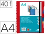 Liderpapel Carpeta A4 con 40 fundas intercambiables y 5 separadores Rojo