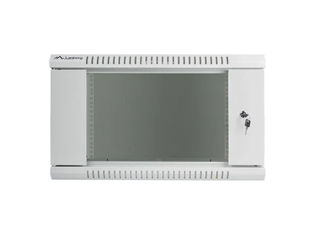 Lanberg Armario Rack 19 Pulgadas 6U 600x450 Gris con Puerta de Cristal