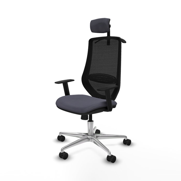 PIQUERAS Y CRESPO Silla de oficina Mardos con mecanismo Sincro, Gris oscuro y Negro