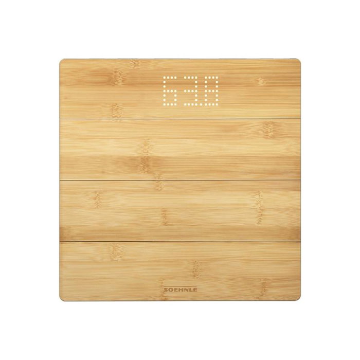 Soehnle 63880 Báscula Style Sense Bamboo Magic para personas, 180 kg máximo, acabado en madera de bambú marrón