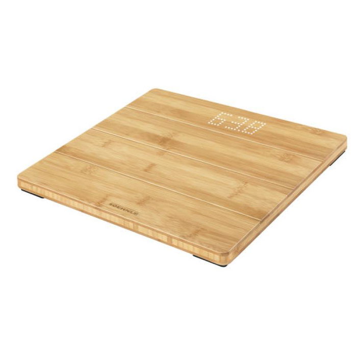 Soehnle 63880 Báscula Style Sense Bamboo Magic para personas, 180 kg máximo, acabado en madera de bambú marrón