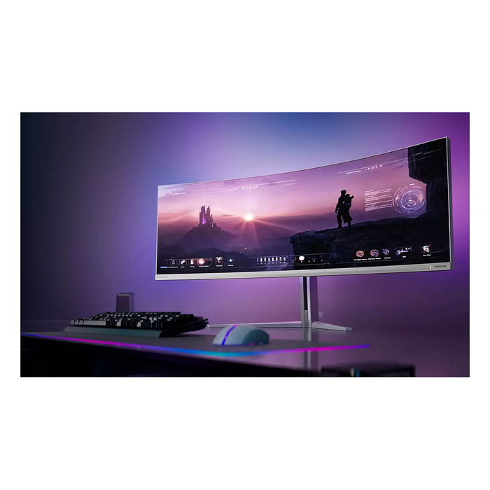 Philips Evnia 49M2C8900 Monitor Gaming Curvo 124.3 cm (48.9") QD-OLED Dual QHD 5120x1440 240Hz 0.03ms HDR 400 True Black G-Sync FreeSync Premium Pro Blanco