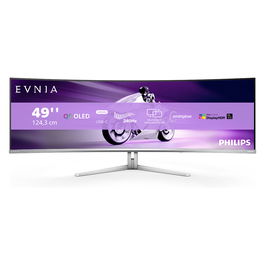 Philips Evnia 8000 49M2C8900/00 Monitor Gaming Curvo 48.9" (124.3cm) Dual QHD 5120x1440 QD-OLED 240Hz, G-SYNC, FreeSync Premium Pro, 2xHDMI 2.1, DP 1.4, USB-C 90W, Blanco