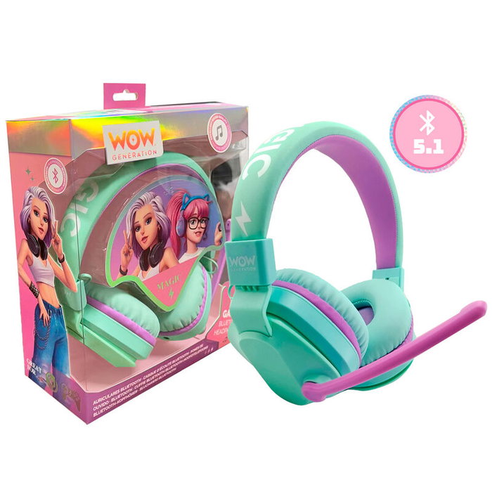 WOW GENERATION Auriculares Inalambricos Bluetooth para Niña con Microfono Incorporado Efecto WOW
