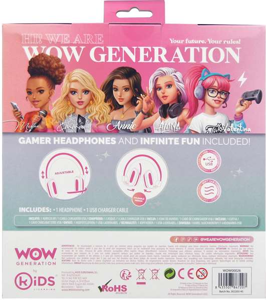 Wow Generation Auriculares Inalámbricos Bluetooth para Niños - Auriculares con Pilas Incluidas, Edad Recomendada 4+ Años, Material Plástico